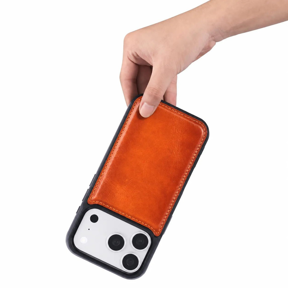 iPhone 18 Pro Slim Snap-On Leather Case – MagSafe & TPE Bumper by Hardiston - premium iPhone 18 Cases