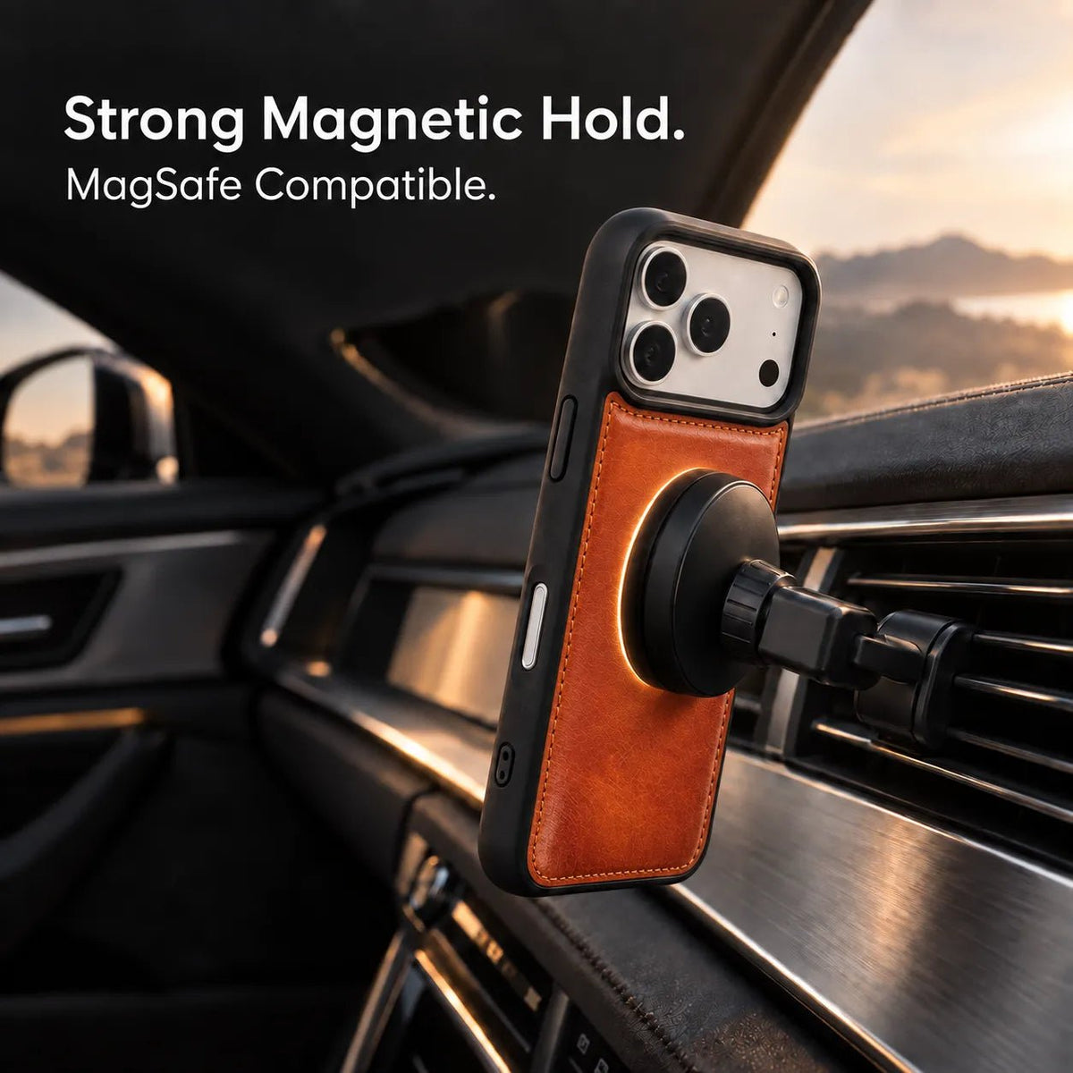 iPhone 18 Pro Slim Snap-On Leather Case – MagSafe & TPE Bumper by Hardiston - premium iPhone 18 Cases