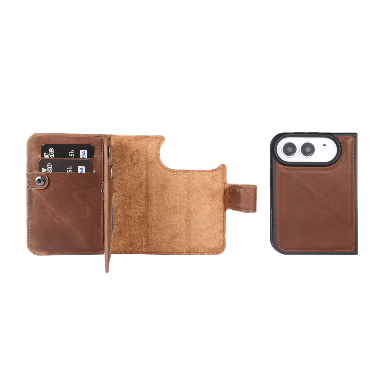 iPhone Duo Double Wallet Case – Handmade Leather, MagSafe & RFID by Hardiston - premium iPhone Duo