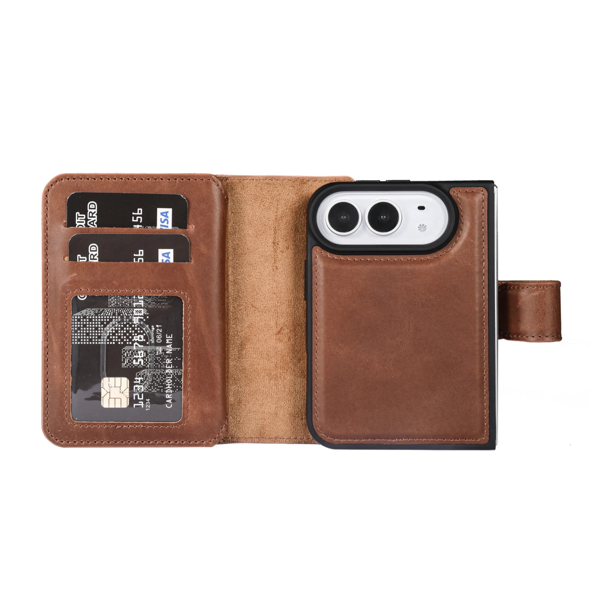 iPhone Duo Double Wallet Case – Handmade Leather, MagSafe & RFID by Hardiston - premium iPhone Duo