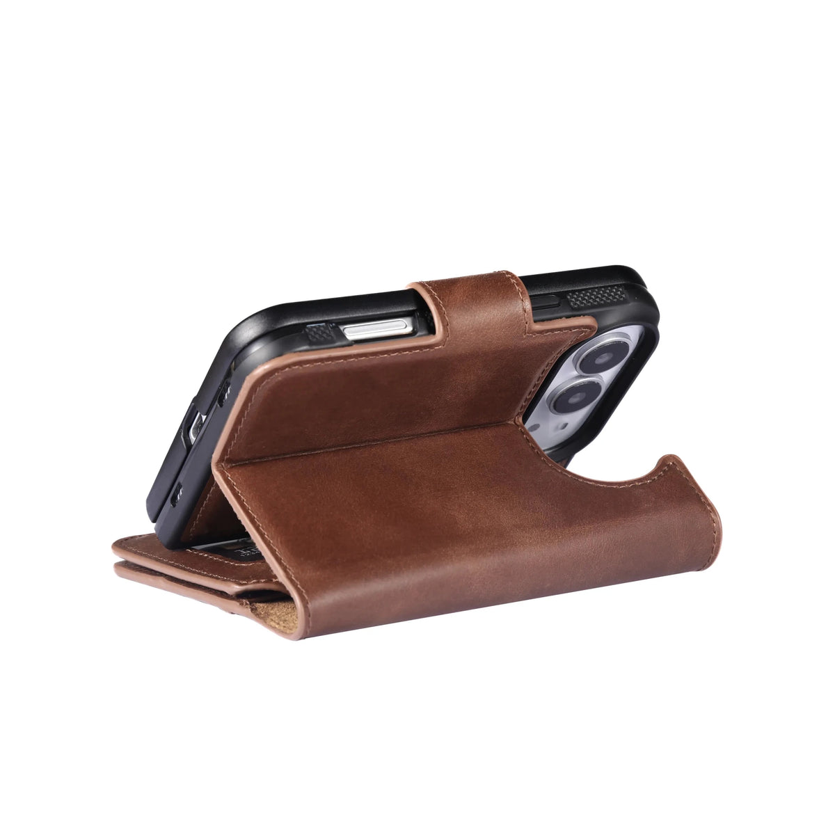 iPhone Duo Double Wallet Case – Handmade Leather, MagSafe & RFID by Hardiston - premium iPhone Duo