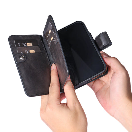 iPhone Duo Double Wallet Case – Handmade Leather, MagSafe & RFID by Hardiston - premium iPhone Duo