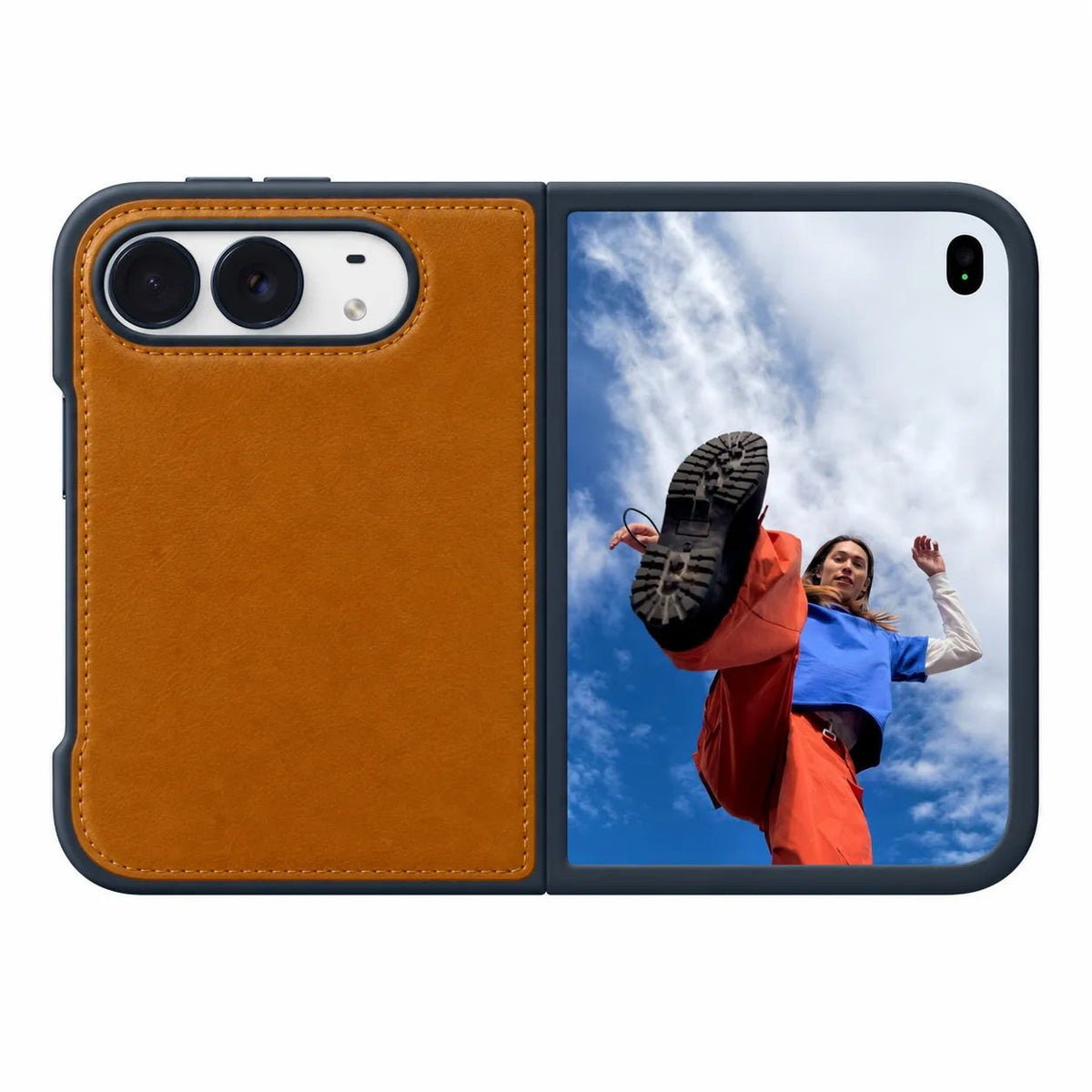 iPhone Duo Slim Snap-On Leather Case – MagSafe & TPE Bumper by Hardiston - premium iPhone Duo