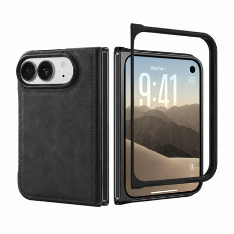 iPhone Duo Slim Snap-On Leather Case – MagSafe & TPE Bumper by Hardiston - premium iPhone Duo