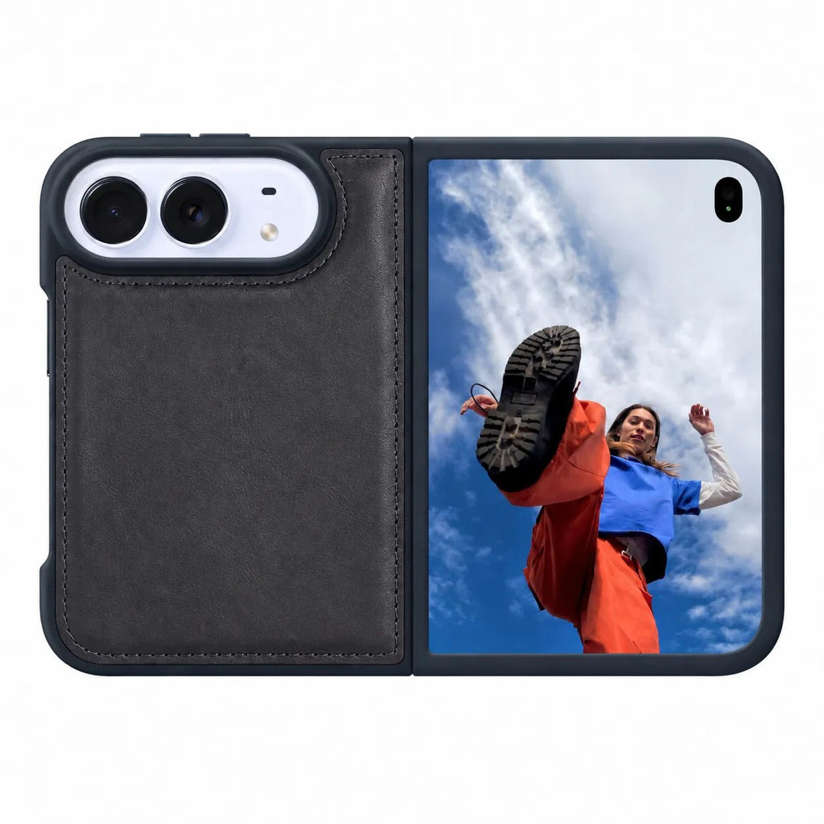 iPhone Duo Slim Snap-On Leather Case – MagSafe & TPE Bumper by Hardiston - premium iPhone Duo