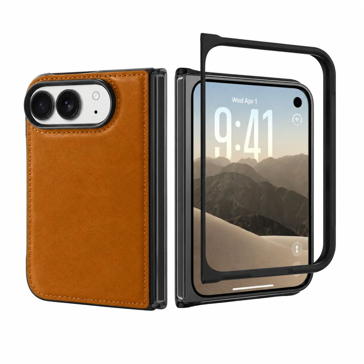 iPhone Duo Slim Snap-On Leather Case – MagSafe & TPE Bumper by Hardiston - premium iPhone Duo