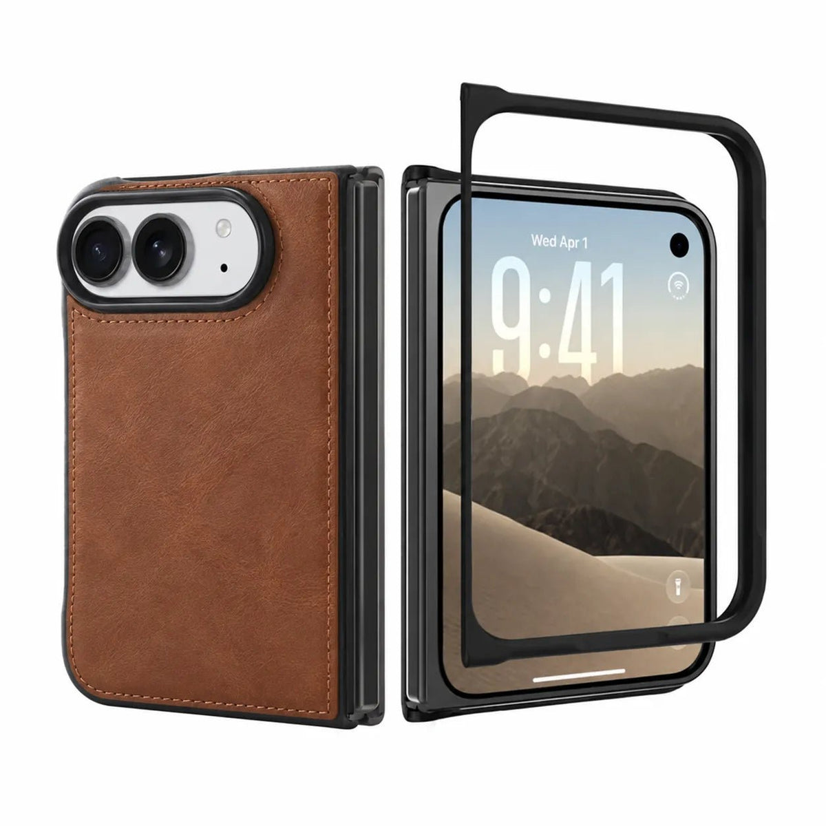 iPhone Duo Slim Snap-On Leather Case – MagSafe & TPE Bumper by Hardiston - premium iPhone Duo
