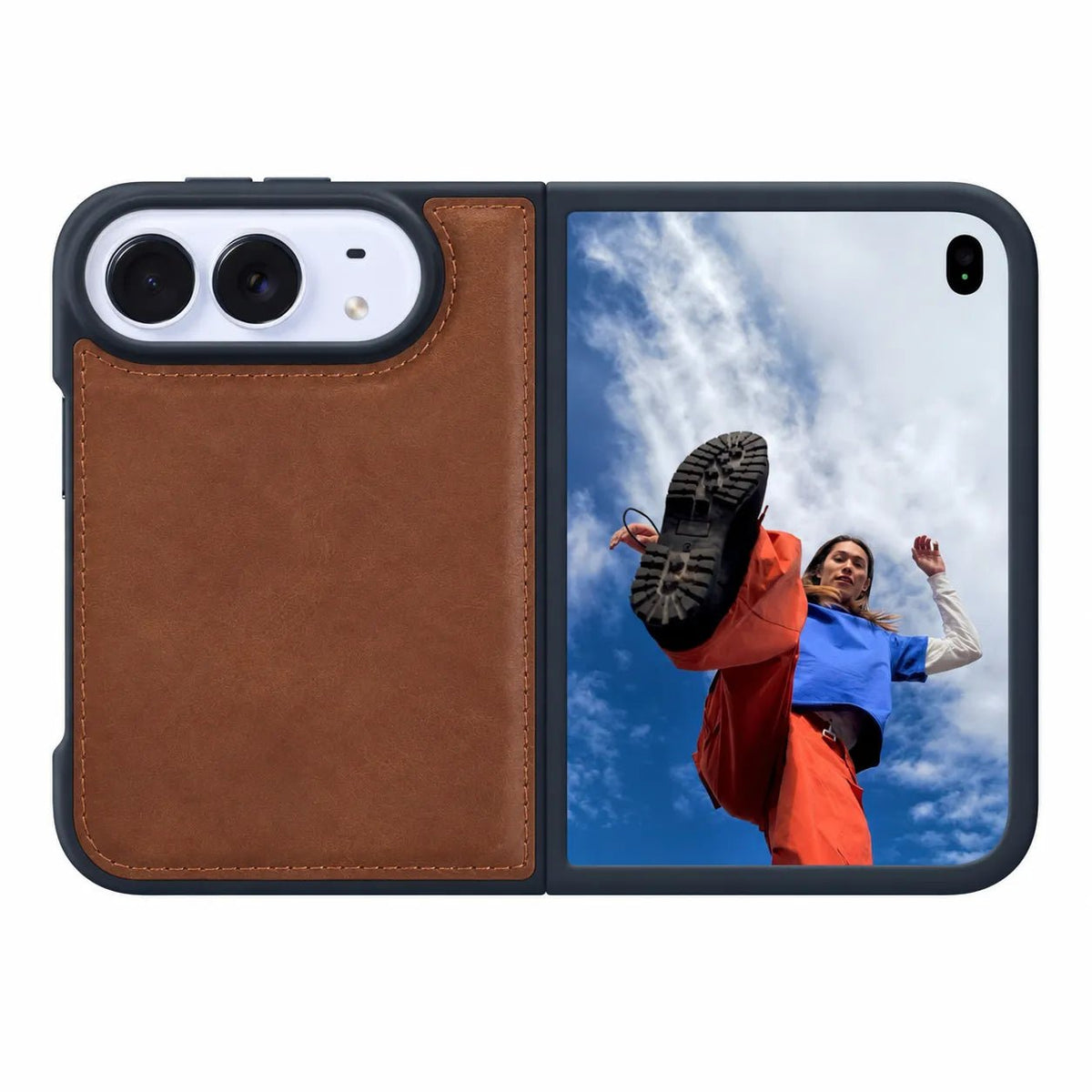 iPhone Duo Slim Snap-On Leather Case – MagSafe & TPE Bumper by Hardiston - premium iPhone Duo