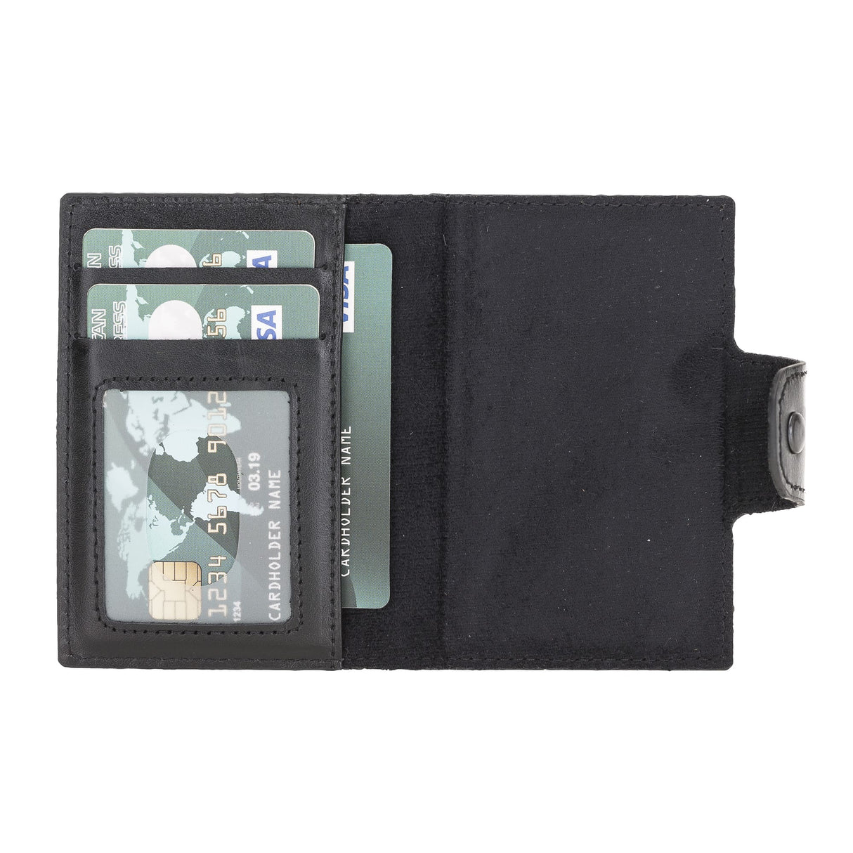 Premium RFID Blocking Leather Card Holder with Pop - Up Feature by Hardiston - premium Card Holders