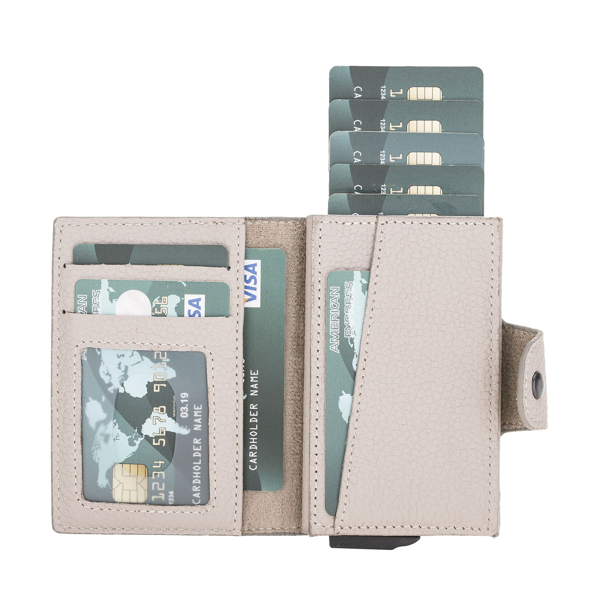 Premium RFID Blocking Leather Card Holder with Pop - Up Feature by Hardiston - premium Card Holders