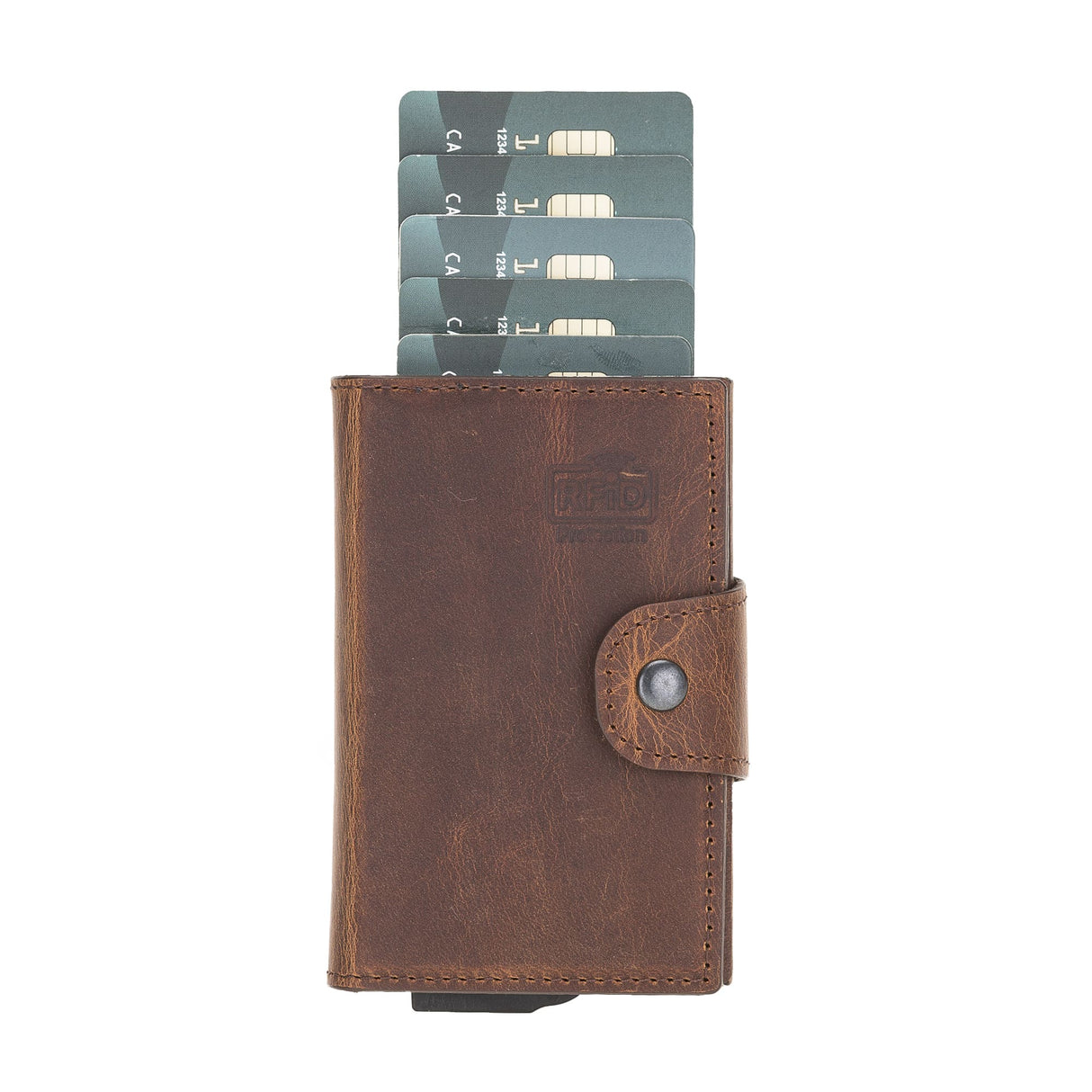 Premium RFID Blocking Leather Card Holder with Pop - Up Feature by Hardiston - premium Card Holders