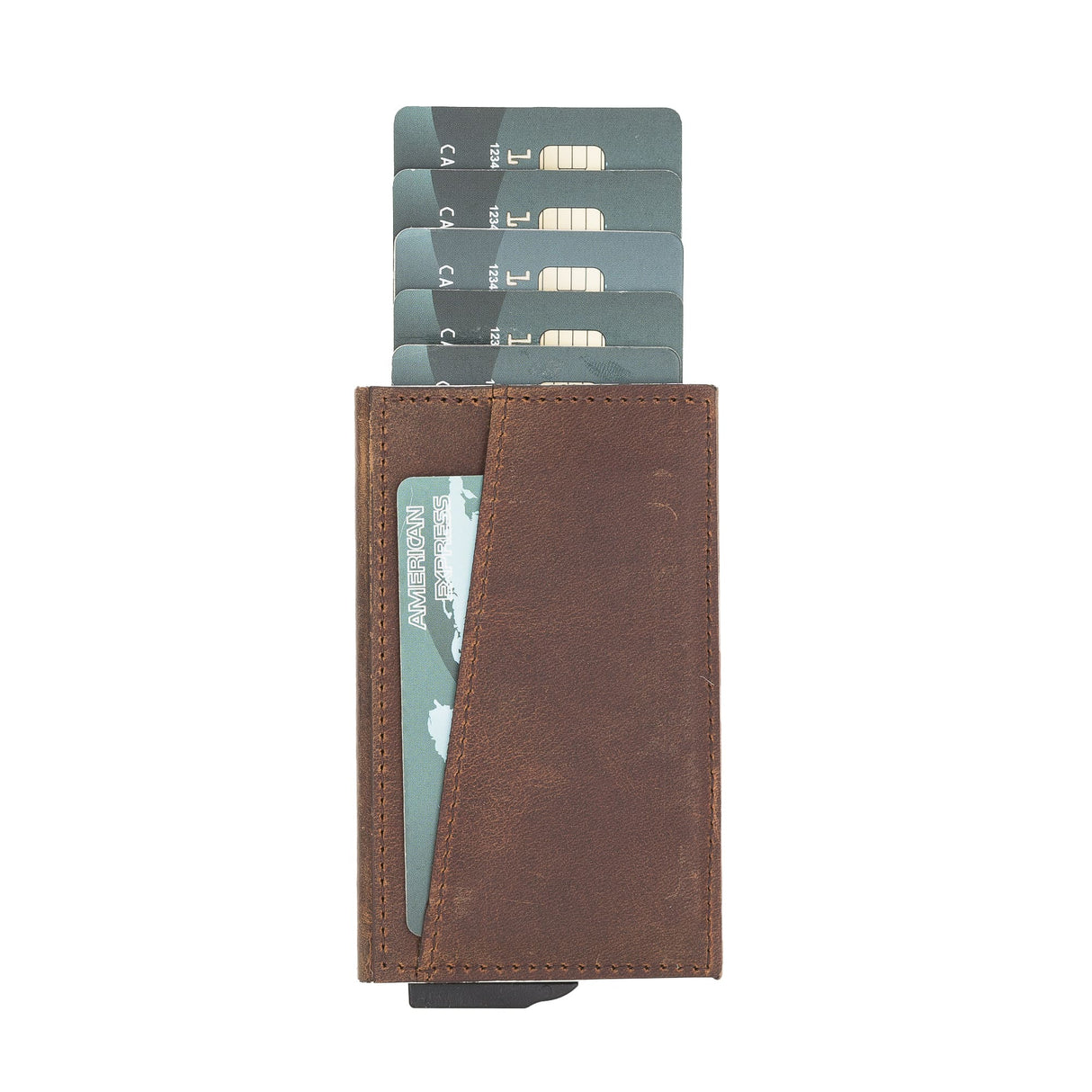Premium RFID Blocking Leather Card Holder with Pop - Up Feature by Hardiston - premium Card Holders