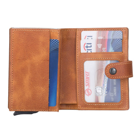 Premium RFID Blocking Leather Pop - Up AirTag Card Holder and Wallet by Hardiston - premium Card Holders