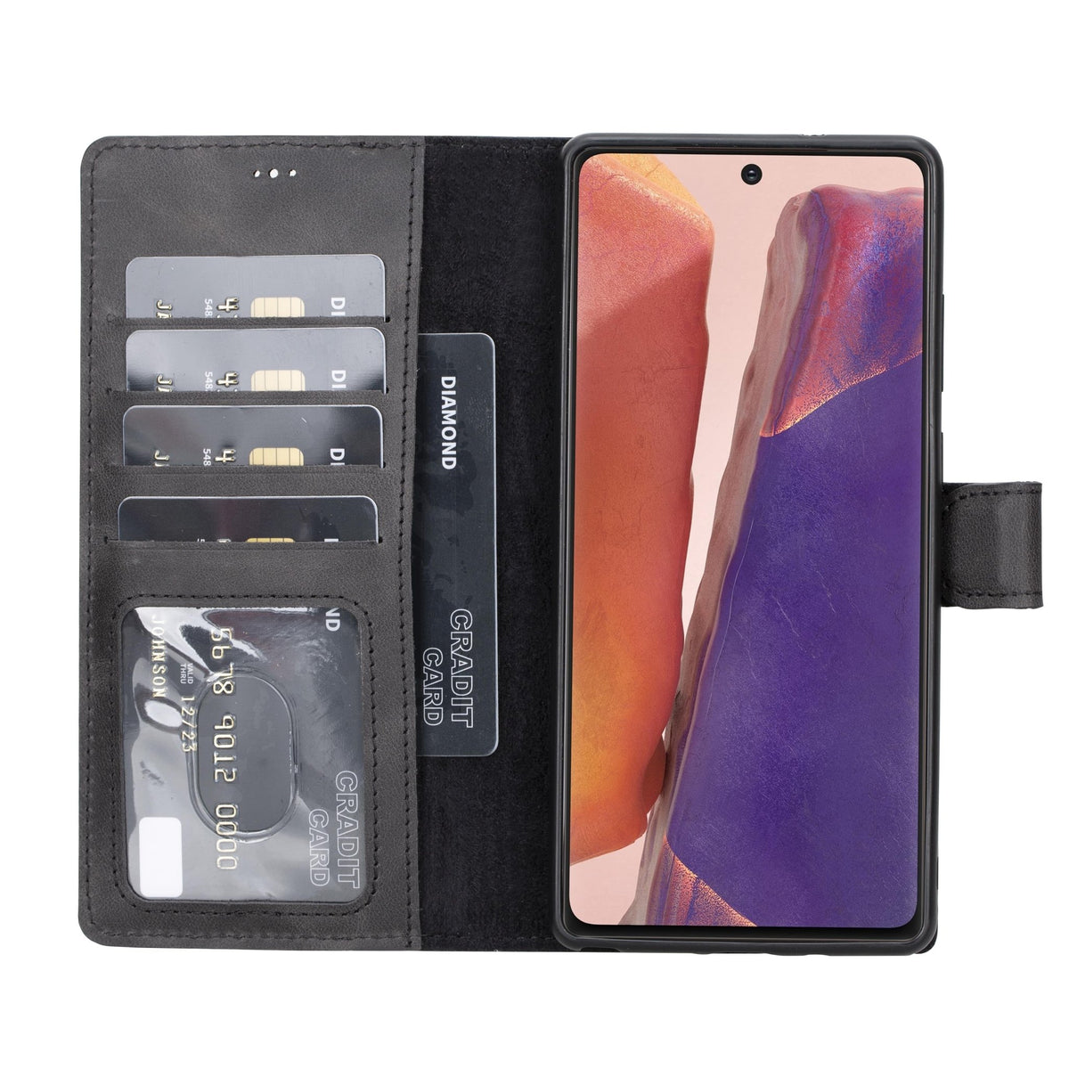 Samsung Galaxy Note 20 Magnetic Detachable Leather Wallet Case by Hardiston - premium Samsung Note 20 Cases