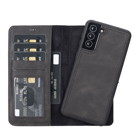 Samsung Galaxy S21 Plus Magnetic Detachable Leather Wallet Case by Hardiston - premium Samsung S - 21 Cases