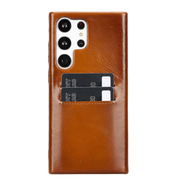 Samsung Galaxy S23 Ultra Snap - on Full Cover Leather Case with Credit Card Slots by Hardiston - premium mws_apo_generated