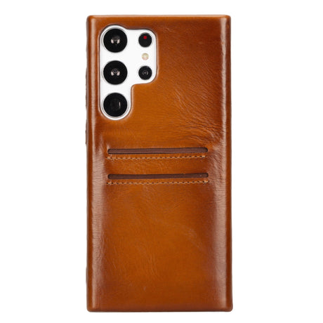 Samsung Galaxy S23 Ultra Snap - on Full Cover Leather Case with Credit Card Slots by Hardiston - premium Samsung S - 23 Cases