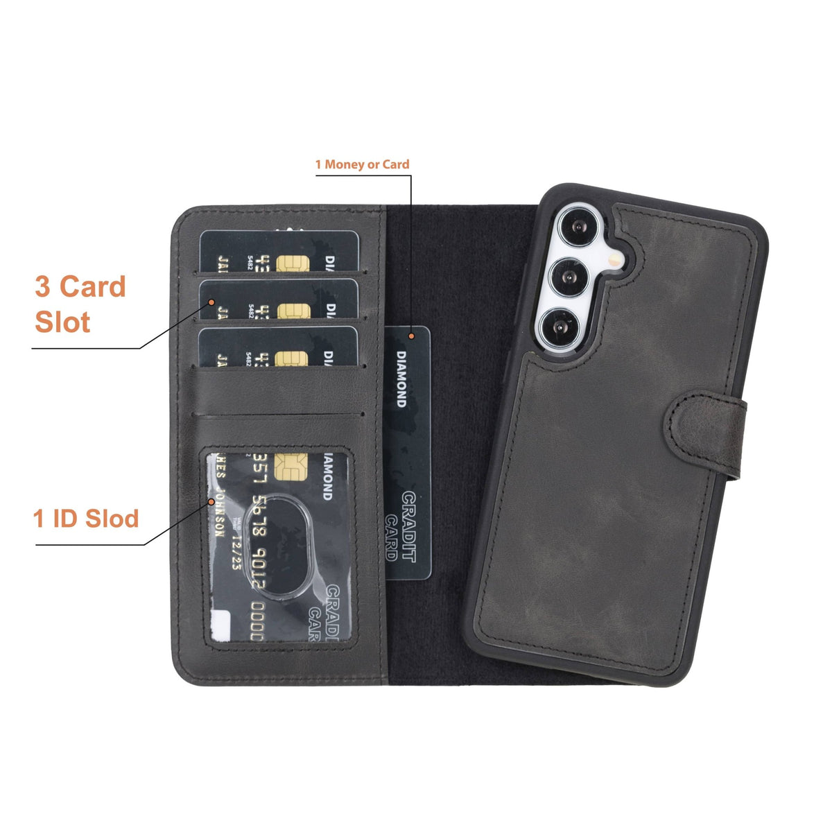 Samsung Galaxy S24 Plus Leather Wallet Case by Hardiston - premium Samsung S - 24 Cases