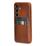 Samsung Galaxy S24 Snap - on Full Cover Leather Case with Credit Card Slots by Hardiston - premium Samsung S - 24 Cases