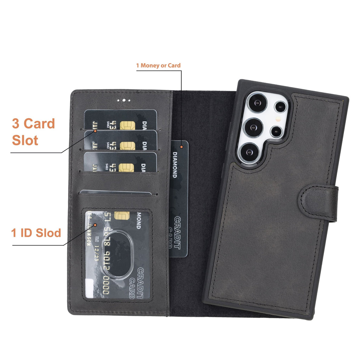 Samsung Galaxy S24 Ultra Leather Wallet Case by Hardiston - premium Samsung S - 24 Cases