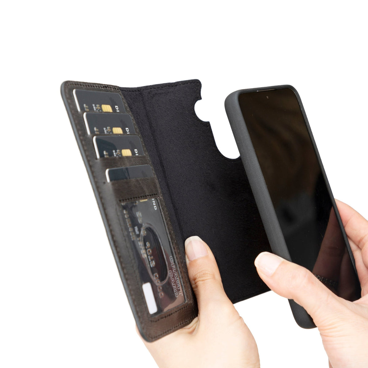 Samsung Galaxy S25 Magnetic Detachable Leather Wallet Case by Hardiston - premium Samsung S - 25 Cases