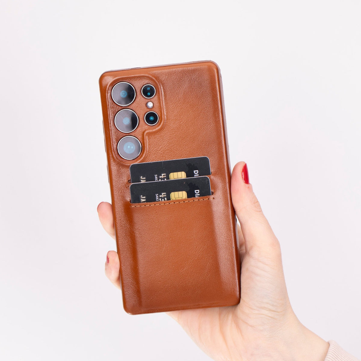 Samsung Galaxy S25 Plus Snap - on Full Cover Leather Case with Credit Card Slots by Hardiston - premium Samsung S - 25 Cases