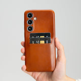 Samsung Galaxy S25 Plus Snap - on Full Cover Leather Case with Credit Card Slots by Hardiston - premium Samsung S - 25 Cases