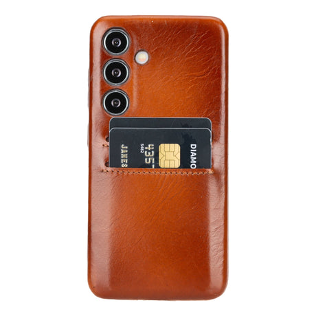 Samsung Galaxy S25 Snap - on Full Cover Leather Case with Credit Card Slots by Hardiston - premium Samsung S - 25 Cases