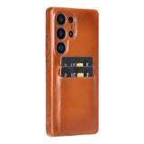 Samsung Galaxy S25 Ultra Snap - on Full Cover Leather Case with Credit Card Slots by Hardiston - premium Samsung S - 25 Cases