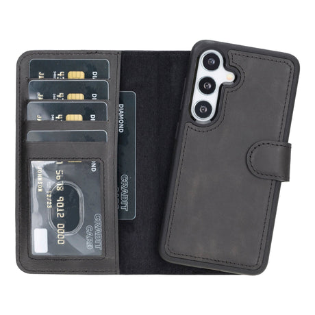 Samsung Galaxy S26 Plus Magnetic Detachable Leather Wallet Case by Hardiston - premium Samsung S - 26 Cases