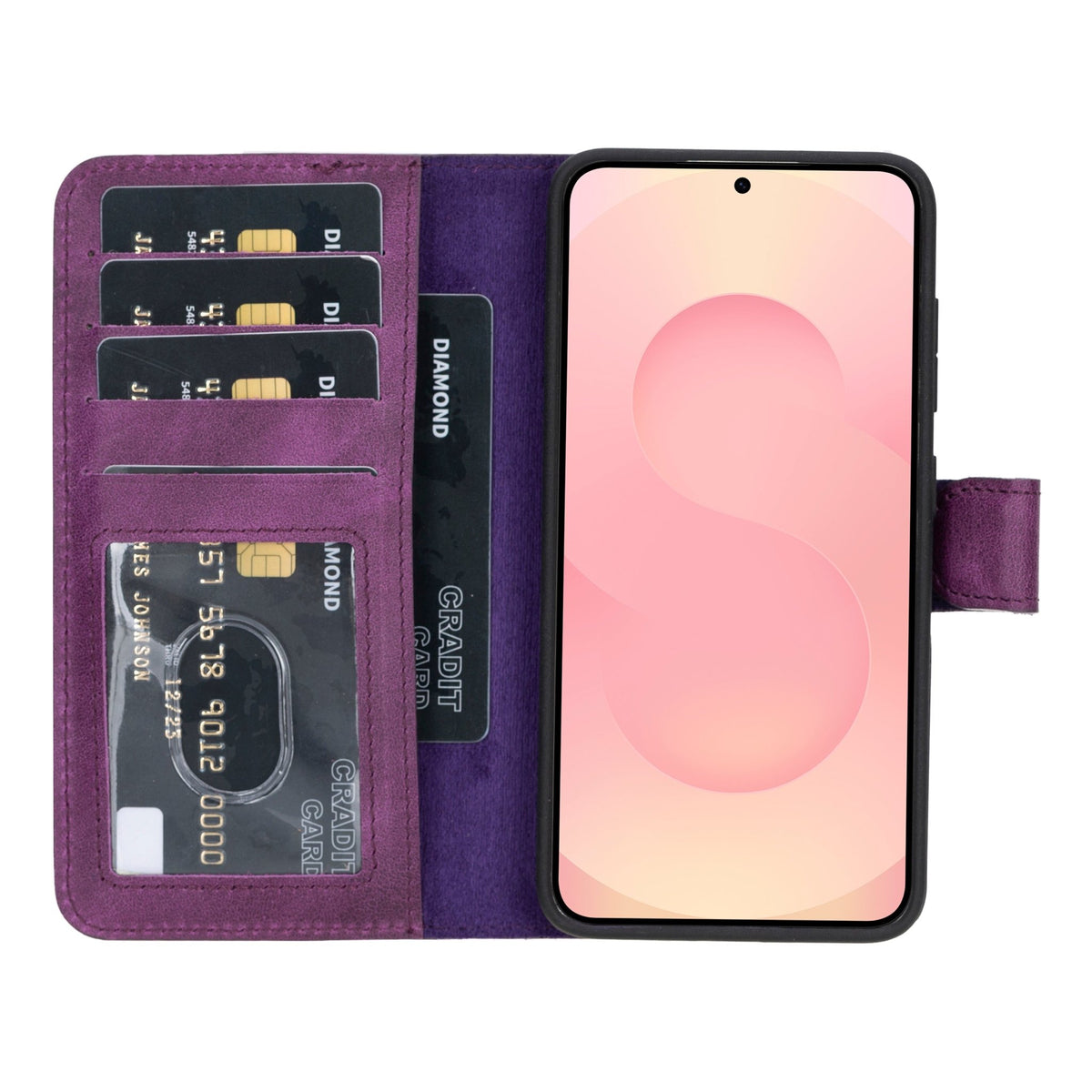 Samsung Galaxy S26 Plus Magnetic Detachable Leather Wallet Case by Hardiston - premium Samsung S - 26 Cases