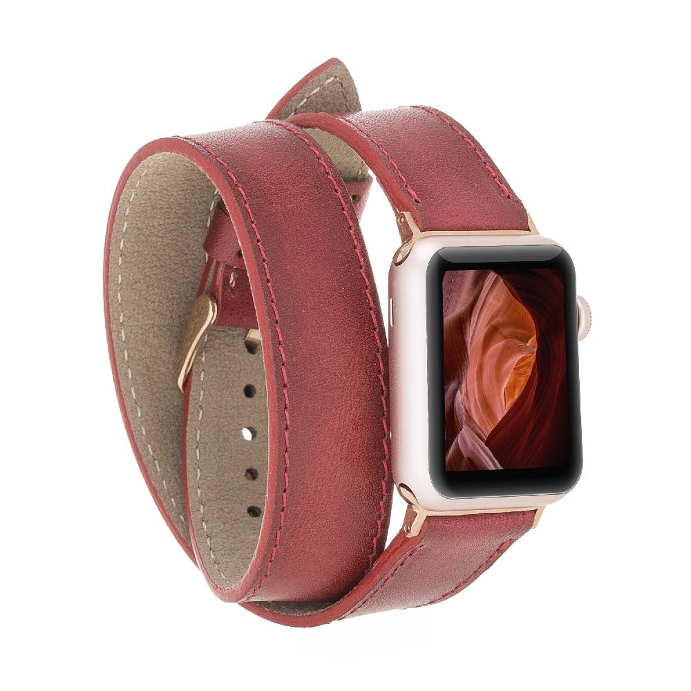 Double Tour Leather Band for Apple Watch by Hardiston - premium mws_apo_generated