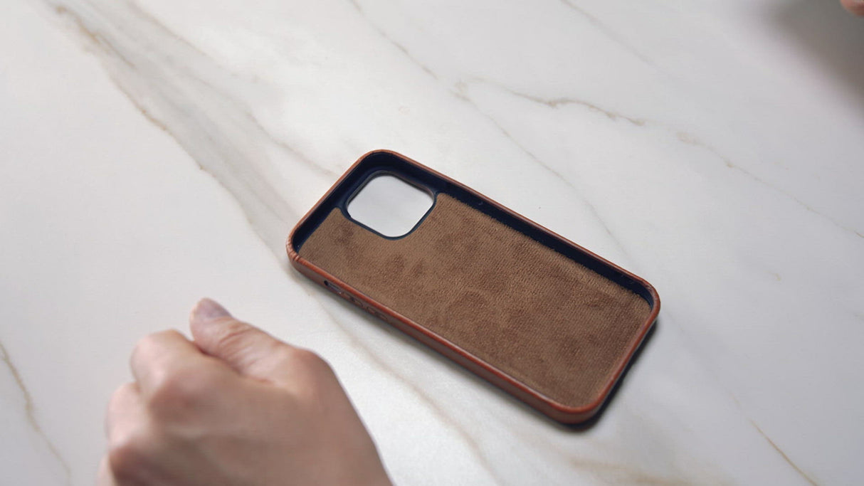 iPhone 13 Pro Max Handmade Leather Snap-On Wallet Case with 2 Card Slots