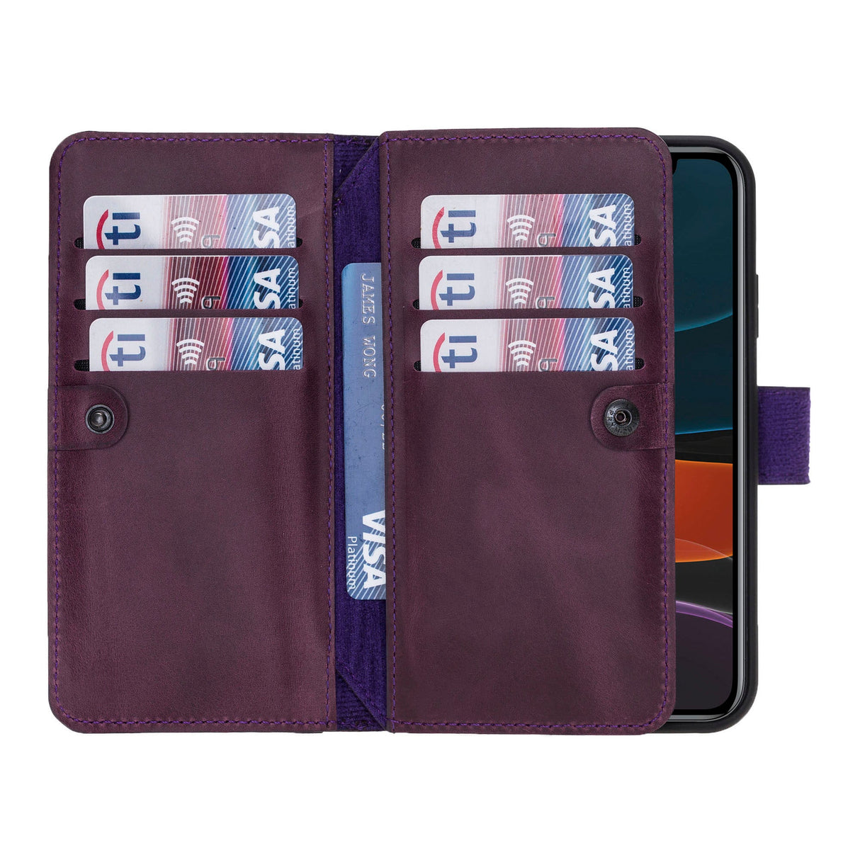iPhone 11 Dual Fold Magnetic Detachable Leather Wallet Case by Hardiston - premium iPhone 11 Cases