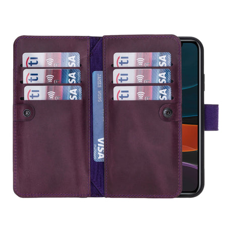 iPhone 11 Dual Fold Magnetic Detachable Leather Wallet Case by Hardiston - premium iPhone 11 Cases