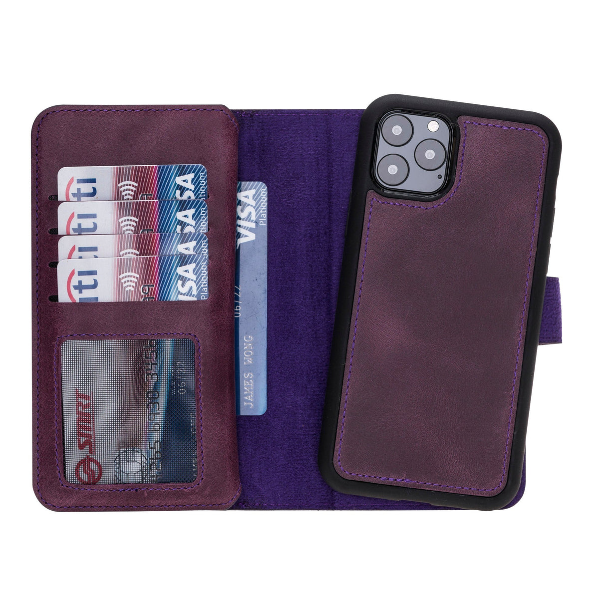 iPhone 11 Pro Dual Fold Magnetic Detachable Leather Wallet Case by Hardiston - premium iPhone 11 Cases