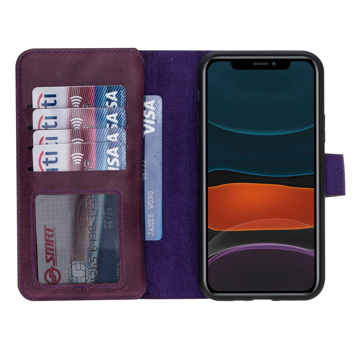 iPhone 11 Pro Dual Fold Magnetic Detachable Leather Wallet Case by Hardiston - premium iPhone 11 Cases