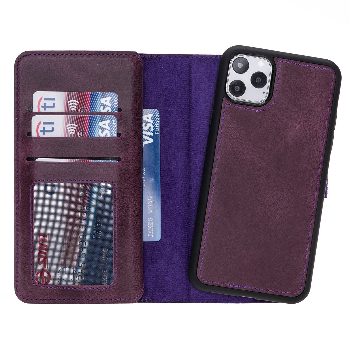 iPhone 11 Pro Max Dual Fold Magnetic Detachable Leather Wallet Case by Hardiston - premium iPhone 11 Cases