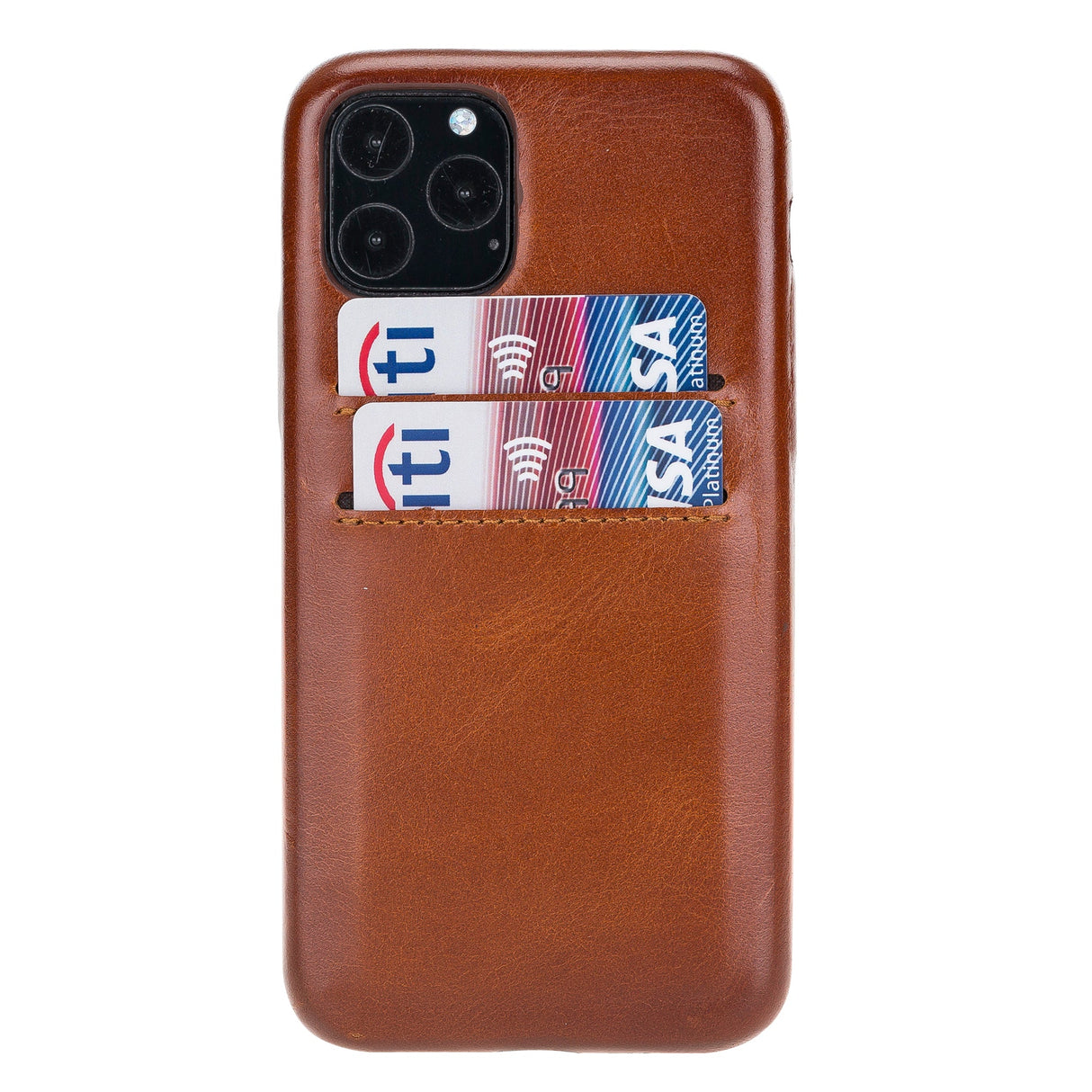 iPhone 11 Pro Snap - on Full Cover Leather Case with Credit Card Slots by Hardiston - premium iPhone 11 Cases