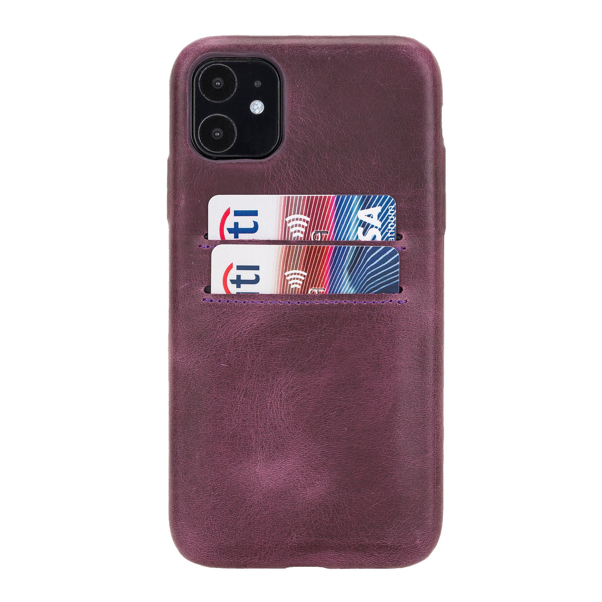 iPhone 11 Snap - on Full Cover Leather Case with Credit Card Slots by Hardiston - premium iPhone 11 Cases