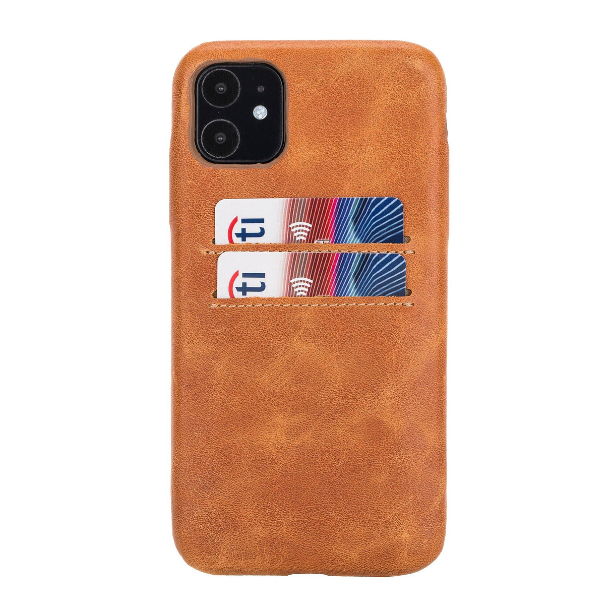 iPhone 11 Snap - on Full Cover Leather Case with Credit Card Slots by Hardiston - premium iPhone 11 Cases