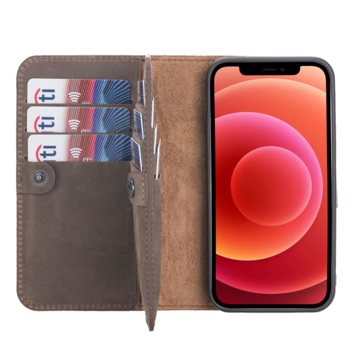 iPhone 12 Mini Leather Dual Wallet Case by Hardiston - premium iPhone 12 Cases