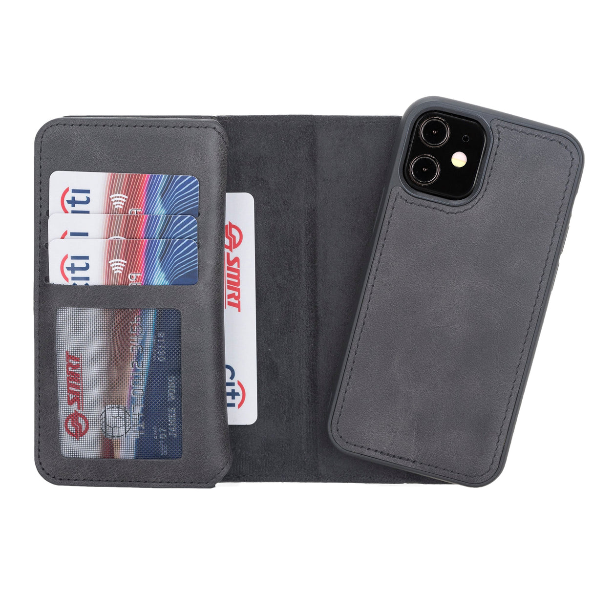 iPhone 12 Mini Leather Dual Wallet Case by Hardiston - premium iPhone 12 Cases