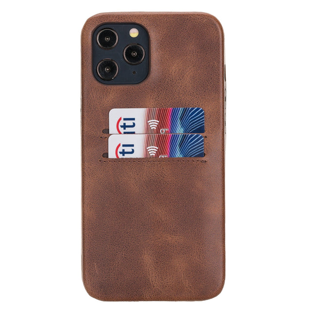 iPhone 12 Pro Max Snap - on Full Cover Leather Case with Credit Card Slots by Hardiston - premium iPhone 12 Cases