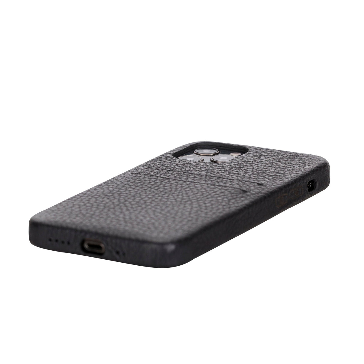 iPhone 12 Pro Snap - on Full Cover Leather Case with Credit Card Slots by Hardiston - premium iPhone 12 Cases