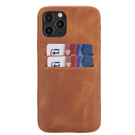 iPhone 12 Pro Snap - on Full Cover Leather Case with Credit Card Slots by Hardiston - premium iPhone 12 Cases