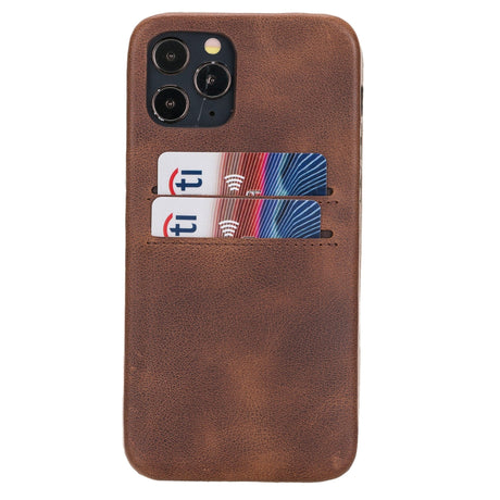 iPhone 12 Pro Snap - on Full Cover Leather Case with Credit Card Slots by Hardiston - premium iPhone 12 Cases