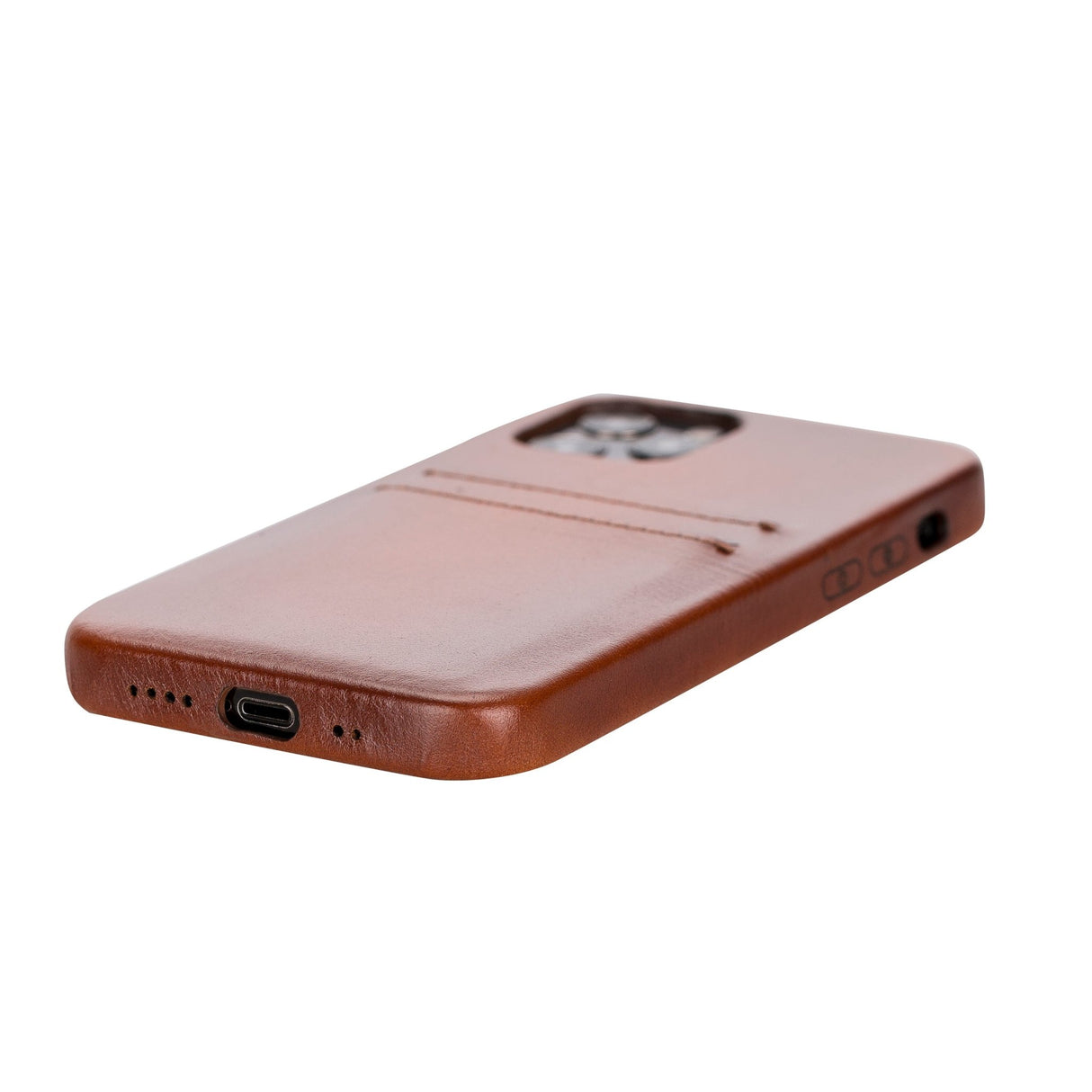 iPhone 12 Pro Snap - on Full Cover Leather Case with Credit Card Slots by Hardiston - premium iPhone 12 Cases