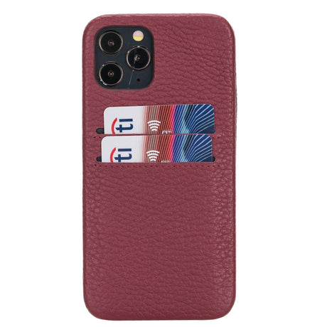 iPhone 12 Pro Snap - on Full Cover Leather Case with Credit Card Slots by Hardiston - premium iPhone 12 Cases