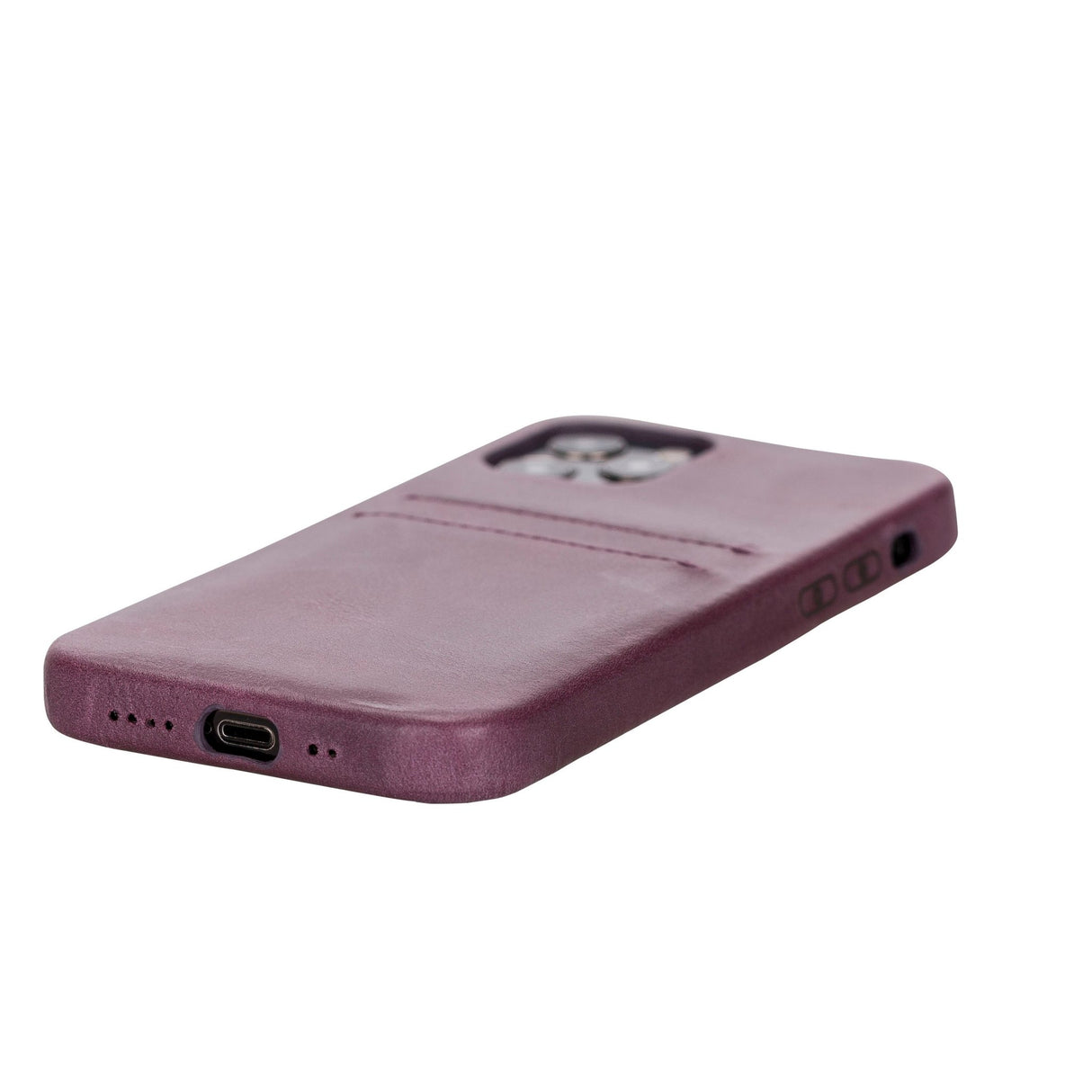 iPhone 12 Pro Snap - on Full Cover Leather Case with Credit Card Slots by Hardiston - premium iPhone 12 Cases